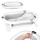baignoire bébé pliante Praticité - Cette benoire pour bébé comprend un support pour fixer la pomme de douche au bord de la baignoire. De plus, il y a un bouchon étanche au fond pour évacuer l'eau sans avoir à soulever la baignoire.