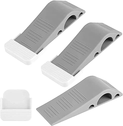SKY-TOUCH 3 Pieces per Pack Heavy Duty Rubber Door Stoppers Non-Scratching Door Holder Anti-Skid Durable Rubber Door Wedges for Home Office and School Works with All Types of Floor