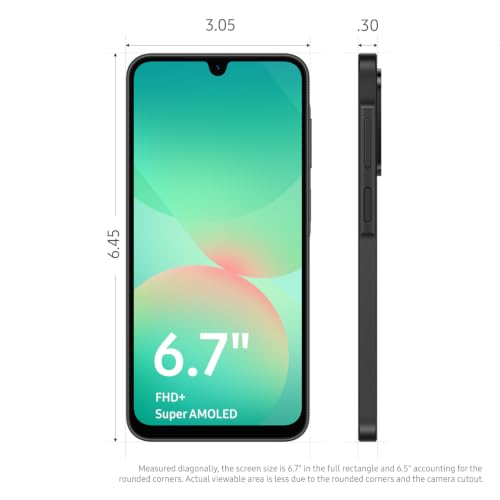 Image of Total Wireless Samsung Galaxy A26 5G, 128GB, Locked to Total Wireless | Prepaid Smartphone - 6.7 inch FHD+ 120Hz Super AMOLED Display, 50MP OIS Camera, 5000mAh Battery, Black