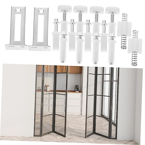 Kit de herrajes para puertas doblables para clósets con rodillos de repuesto duraderos y resistentes, incluye ruedas guía para fácil instalación miniatura 7