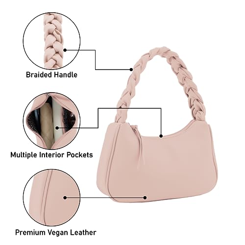 Image of Emperia Braided Top Handle Shoulder Bag For Women, Trendy Designer Small Hobo Tote Handbag