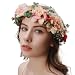 Handmade Boho Flower-Headband Flower-Crown Hair Wreath Halo Garland Headpiece Ribbon Festival Wedding Party