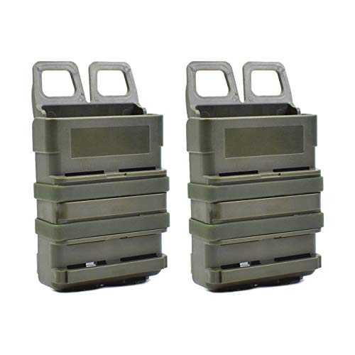 JDSMT Tactical Fast Mag Attach Belt Magazine Pouch 5.56 Molle Holster Hunting (Hunting Mag Pouch - Molle Mag Pouch-Tactical Mag Pouch Holster) (2 Pack:Green)