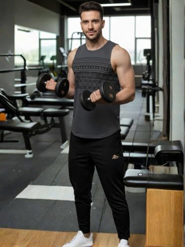 Image of Rigo Stylish Cotton Printed Vest for Men | Round Neck,Regular Fit, Sleeveless T-Shirt Vest for Men | Casual Innerwear Sando for Men & Boys - Perfect for Workouts Gym, Vacations, and Beaches