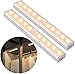 OUSFOT Luce Armadio Guardaroba con Sensore di Movimento, Luce per Armadio con Sensore Usb Ricaricabile 10 Led Striscia Magnetica Adesiva per Armadio Camera da letto (Bianca Calda)
