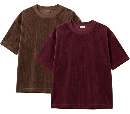 Image of RodZen Oversized Fit Half Sleeves Round Neck Textured Polycotton T-Shirt for Women /Girls (Pack of 2)