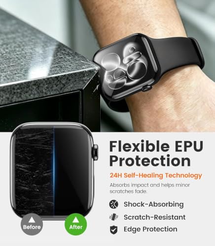 Image of iGluz Acrylic Screen Guard Protector Compatible for Apple watch Series 10, Series 11 42mm (Pack of 2) | Edge to Edge Full Screen Coverage | HD Clear Transparent | Scratch Resistant | Bubble Free | Easy Installation Kit Included