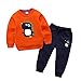EUFANCE Unisex Felpa Bambino con Pantaloni Carino Sets con Felpa Sportiva per Bambini e Ragazzi Arancia 90cm/12-18Mesi