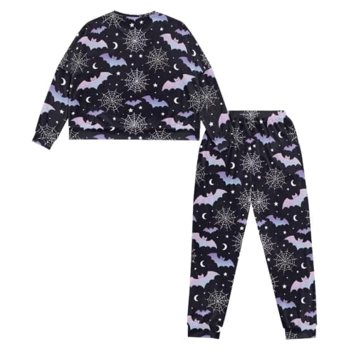 Image of Women's Pajamas Set Soft 2 Piece Loungewear Long Sleeve Pj Set Matching Sleepwear with Pockets for Women Plus Size