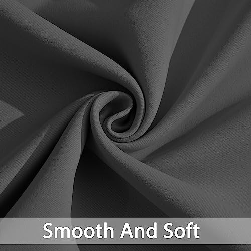 Yakamok Blackout Curtains Room Darkening Thermal Insulated Window Panels,Solid Grommet Top Drapes for Bedroom/Living Room(52Wx90L, Charcoal Grey, 2 Panels)