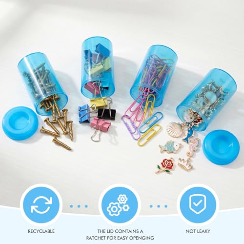 Image of Jovitec 100 Pcs Plastic Film Canister Holder 35 mm Empty Camera Reel Containers Storage Containers Case with Lids for Small Accessories Fish Hook Film Beads(Blue)