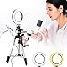 NUOBESTY Dimmable Ring Light with Tripod Stand Flexible Phone Holder for Live Streaming Brightness Color for Video Chats Makeup and Night Use