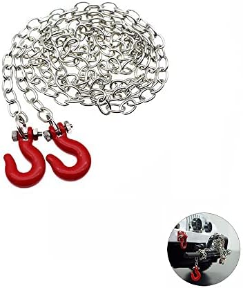 Tow Chain with Trailer Hook for RC Car Accessories Parts for Axial SCX10,TXR4,D90.
