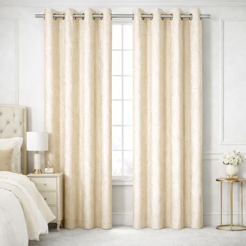 Bliss Casa Indigo Plus Window Curtains 2 Pack (240 x 140 cm) – Heavy Fabric Solid Eyelet Curtains for Bedroom & Living Room – Premium Home Drapes