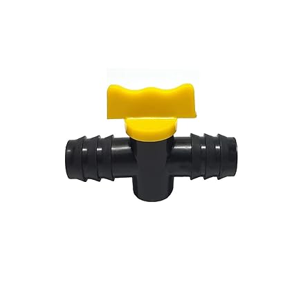 EVEREST POLYTUBES Drip Irrigation Accessories 16 mm Straight Connector with Tap (Black) -50 Pieces