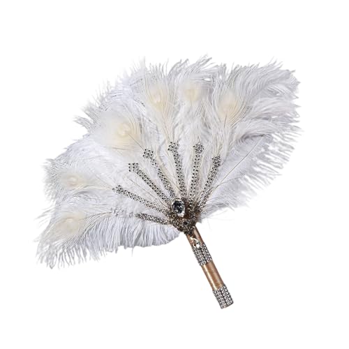 Éventail en plumes de mariée blanc accessoire mariage