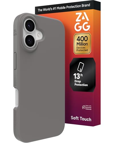 Coque iPhone 17 ZAGG Manhattan Snap silicone anti-chute fine argile grise