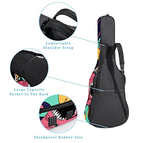 Sea Life Angry Shark Housse rembourrée imperméable Oxford pour guitare avec bandoulière réglable - Les Beatles, Paul McCartney, John Lennon, RIngo Starr, George Harrison Sea Life Angry Shark Housse rembourrée imperméable Oxford pour guitare avec bandoulière réglable – Image 4