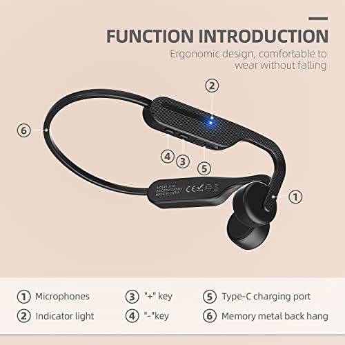 Chensive Bone Conduction Headphones, Wireless Headphones Bluetooth 5.0, Open Ear Headphones With Built-In Mic, Sweatproof Sport Headsets For Running, Cycling, Driving, Hiking, Yoga #TOP6