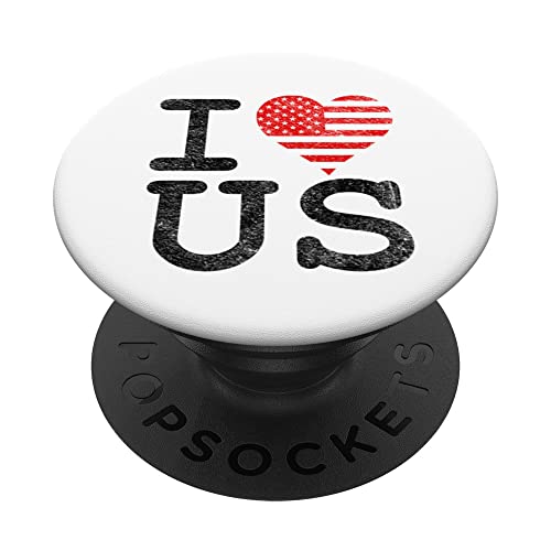 I LOVE THE UNITED STATES OF AMERICA I HEART US USA BANDERA PopSockets PopGrip Intercambiable