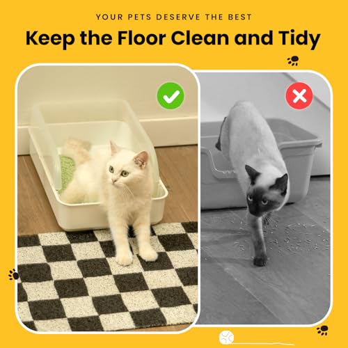 Conlun Tapete de areia para gatos, tapete de areia de PVC durável premium, tapete de caixa de areia