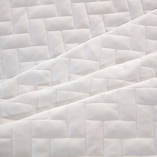 Ofixi Oversized California King Plus 120"X120" Quilt Set 3 Pieces Extra Large King Size Bedspreads Lightweight Summer Comforter Reversible Coverlet Bed Cover For All Season, White #TOP7