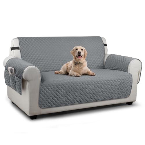 Image of TAOCOCO Sofa Protectors 2 Seater,Slipcover for Sofa,Sofa Cover for Pets,Sofa Slipcovers for Kids with Elastic Strap,Washable Sofa Cover Protect for Pets(Dark Grey)