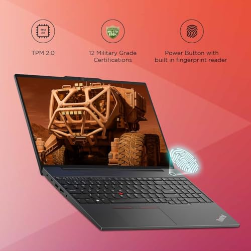Image of Lenovo Thinkpad E16 G2 16-inch (40.64 CM) Laptop, AMD Ryzen 7 7735HS (8-Core), 16GB DDR5 RAM, 512GB NVMe SSD, FHD+ IPS Display, Radeon 680M, Wi-Fi 6, Fingerprint Reader, Windows 11, MS-Office 2024