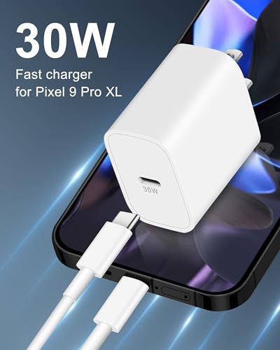 30W USB C Fast Charger for Google Pixel 9/9 Pro XL/8/8a/8 Pro/7/7a/6/5/4/3 XL, 30 Watt Type C Super Fast Wall Charger Block with 6FT Charging Cable