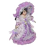 [Caractéristiques] : Figurine miniature en porcelaine de 30 cm avec cheveux et robe, membres mobiles, magnifique