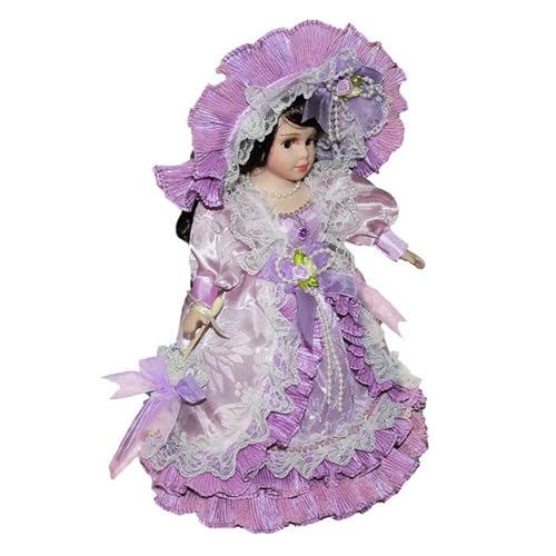 lmoikesz Muñeca de cerámica de Mujer Porcelana con Vestido Europeo, Adorno en Miniatura, Modelo Mujer Europea con extremidades móviles.