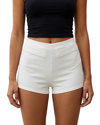 Short moulant taille haute pour femme extensible et confortable avec poches