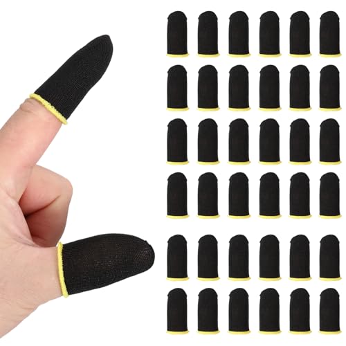 Manchons de doigts pour jeux mobiles gant écran tactile anti-transpiration jaune