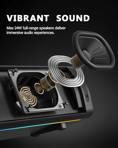 Image of Immersive RGB Gaming Computer Speakers for Desktop PC with 3 Sound Modes, USB Powered Monitor Speakers with Enhanced Bass, Aux-in & Headphone Port for PC, Laptop, Mac, PS5(Black)