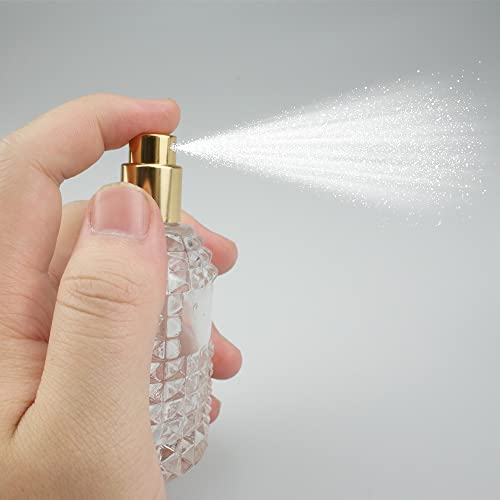 suaywo 2 Pieces Gold Mini Glass Perfume Spray Bottle 50ml Pineapple Perfume Bottlestorage Bottles Refillable Travel Perfume Atomizer for Cosmetic Perfume Storage - Image 3