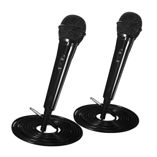 Micrófono dinámico vocal portátil para canto en casa con conector de 6,5 mm y dos unidades