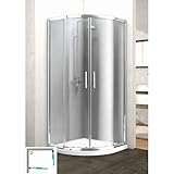  Box ducha semicircular perlado 6 mm aluminio deslizante 70 x 90 Izquierda showertech