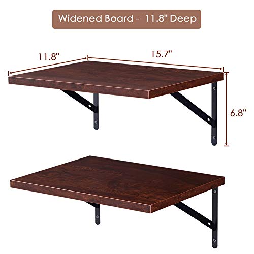 image for Superjare Wall Mounted Floating Shelves, Set of 2, Wide Display Ledges