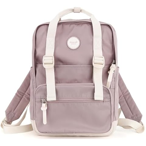 himawari Laptop Backpack for Women, 14.9 Inch,Large Capacity College Bookbag for School, Waterproof Casual Daypack for Travel-1088-02#Purple Cover