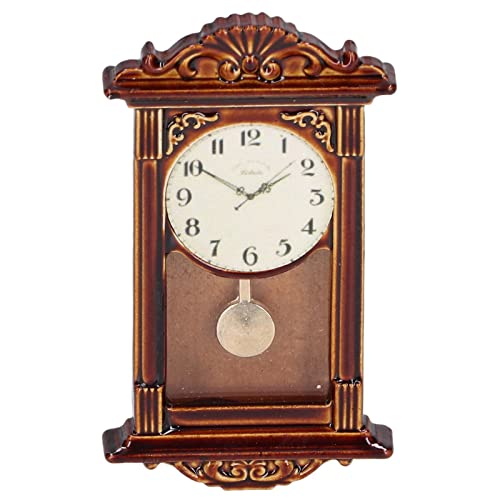 Puppenhausuhr, Kompositholz Puppenhausuhr Dekor Legierung Uhr Miniatur Puppenhaus Zubehör