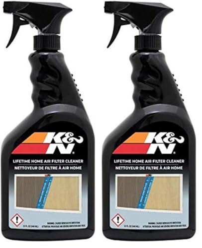 K&N HVAC Filter Cleaner: 32 Oz Spray Bottle Filter Cleaner and Refresher; Restores Home Air-Filter Performance; 99-6010,(Pack of 2)