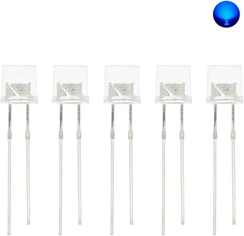 Miniatura 10 de 100pcs Min 0.197 in Top plano Blanco Rojo Rosa Amarillo Azul Gran Angular Lámpara de Luz Diodo LED Ultra Brillante Diodo Emisión F5 0.197 in Lámpara