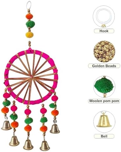 Pink and Yellow Backdrop Decoration Set - 17-Piece Handcrafted Diwali and Navratri Home Decor
