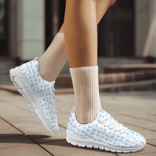 Fitness Womens Low Top Sneaker Lace Up Floral Print Lightweight Breathable Rear Pull Insole Running Shoe - Image 4
