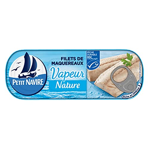 PETIT NAVIRE - Filets De Maqueraux Vapeur Nature Sans Arômes Ajoutés 110G - Lot De 4