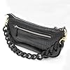 Piutouyar Black Purse Strap, Acrylic Handbag Chain, Fashion Purse Strap, Short Handle Bag Luxury Handbag Strap, Purse Handle Replacement for Handbag Craft Bag(16 inch)