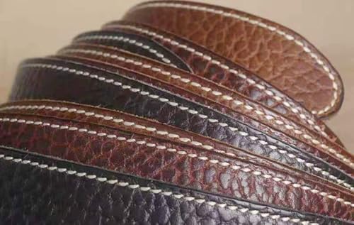 Men's Belt Perforated Cowhide Belt Pin Buckle Washed Vintage Belt Work Casual Daily Belt 110-125cm4