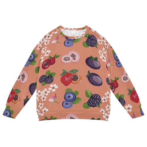 JUNZAN Funny Berry Fruit Rose Gold Big Boys Hoodie Sweatshirt Long Sleeve Sweatshirts for Boys Camping 4T