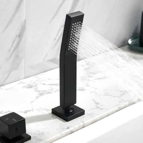 Mitigeur cascade pour baignoire avec douchette design noir mat
