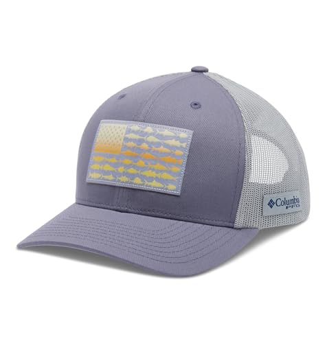 Columbia Unisex Unisex PFG Fish Flag Mesh Snap Back Hat, New Moon/Fish Flag, One Size
